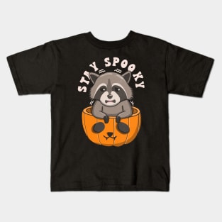 Retro Raccoon Stay Spooky Kids T-Shirt